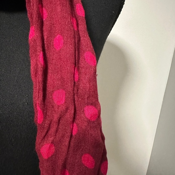 *POLA* Red x Pink Polka Dot Fashion Scarf - Picture 3 of 5